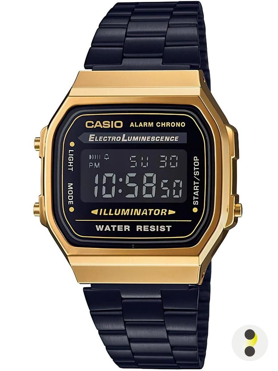 Мужские часы Casio Vintage A-168WEGB-1B - купить с доставкой по выгодным  ценам в интернет-магазине OZON (769611908)