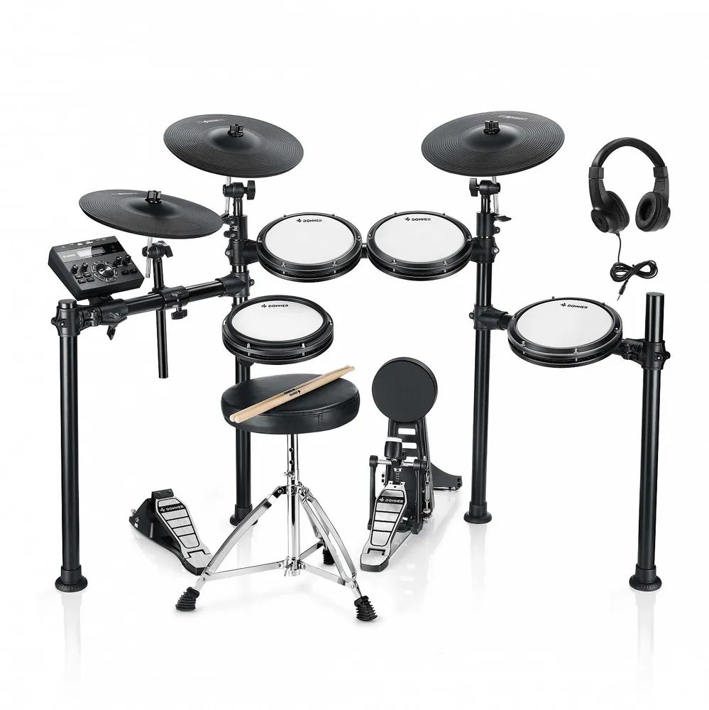 Электронная ударная установка Donner Ded-200p Electric Drum Set - купить с  доставкой по выгодным ценам в интернет-магазине OZON (1315963207)