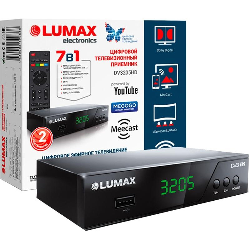 ТВ-ресивер Lumax DV3205HD, черный купить по выгодной цене в интернет ...