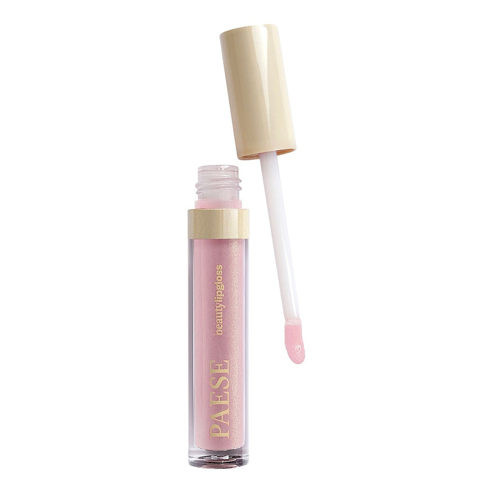 PAESE Блеск для губ BEAUTY LIPGLOSS тон 01 Glassy, для увеличения, увлажняющий бальзам с шиммером мерцающий #1