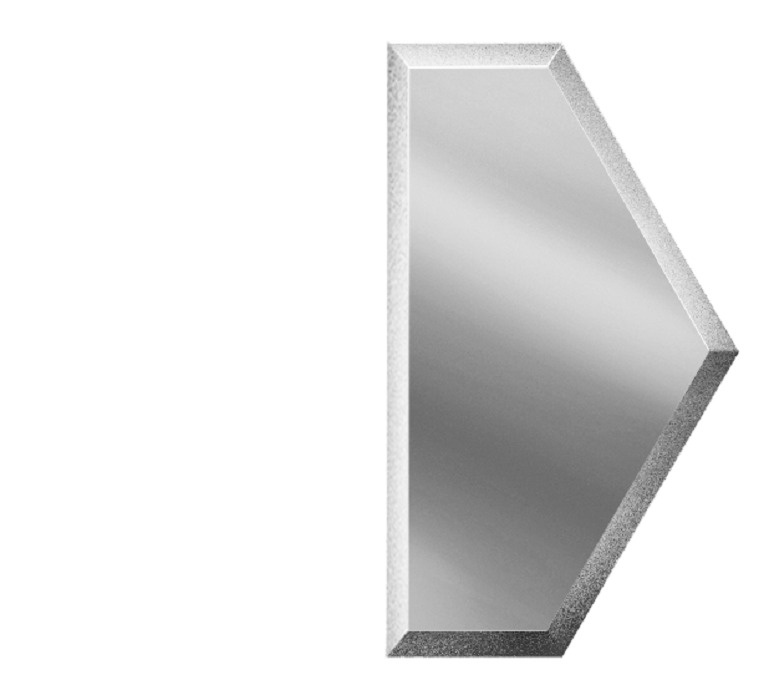 Зеркальная плитка с фацетом "полуСота" 100х173 Серебро (10шт)  #1