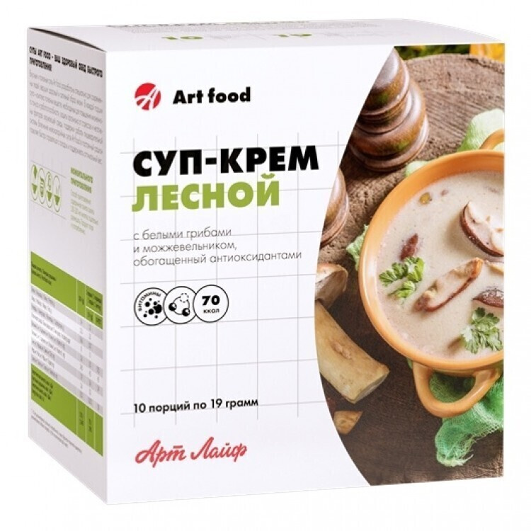 Арт Лайф Суп-пюре Лесной с белыми грибами и можжевельником, обогащенный антиоксидантами, 10 порций  #1
