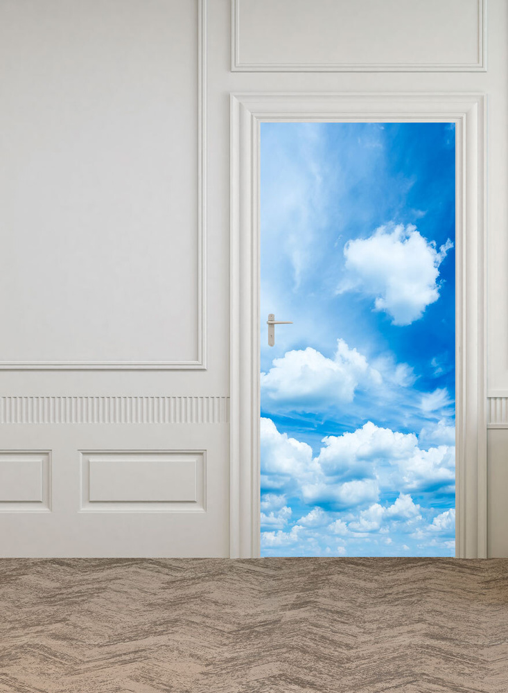 Фотообои на двери HARMONY Decor HDD-089 Голубое небо, 97 х 202 см, самоклеющиеся  #1