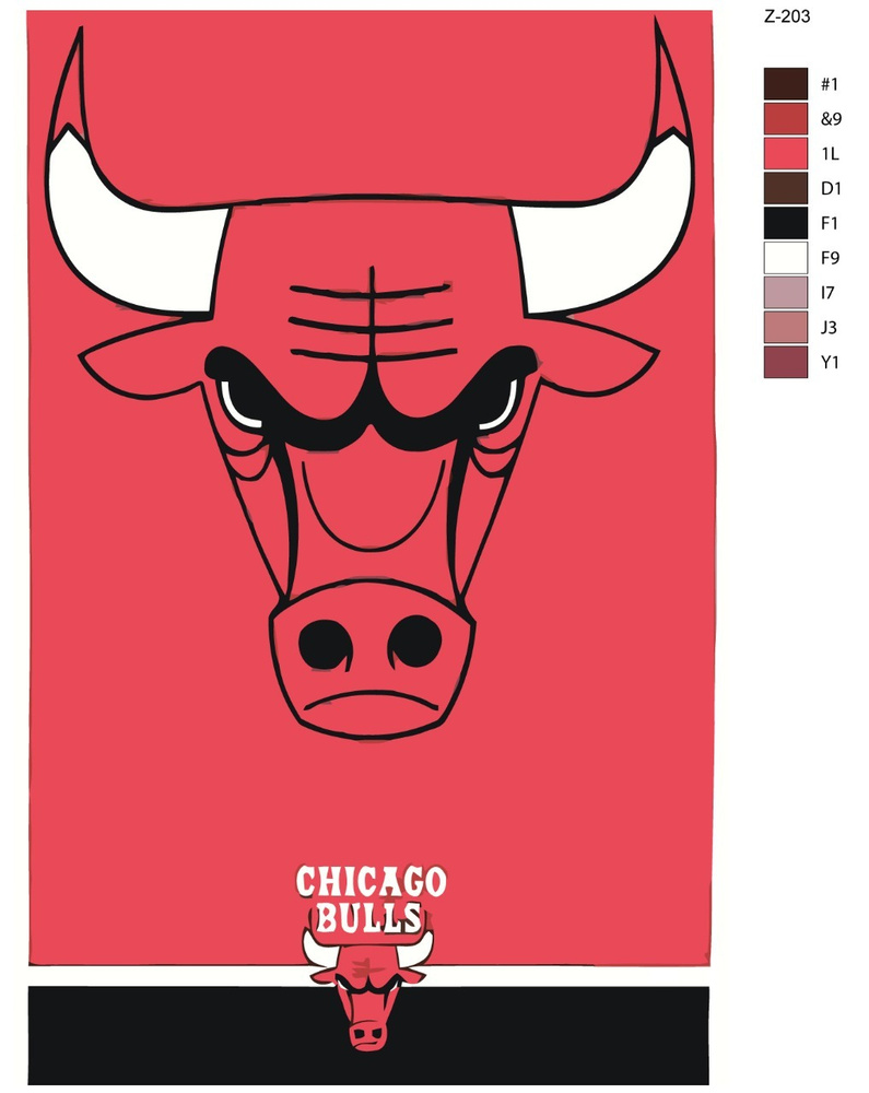 Картина по номерам Z-203  Логотип Chicago Bulls 50x70 - купить с  доставкой по выгодным ценам в интернет-магазине OZON (652008644)
