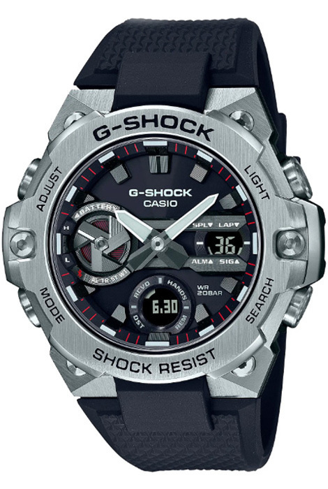 Противоударные мужские часы на солнечной батарее Casio G-Shock GST-B400-1A с Bluetooth (Блютуз)  #1