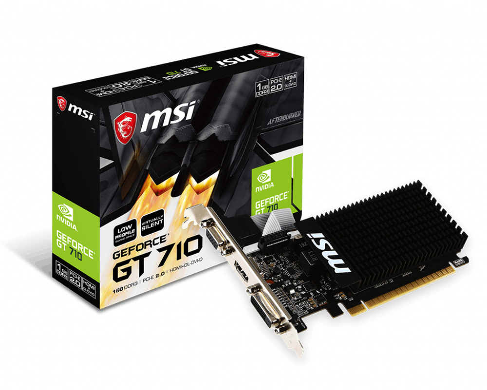 MSI Видеокарта GeForce GT 710 1 ГБ (GT 710 1GD3H LP)