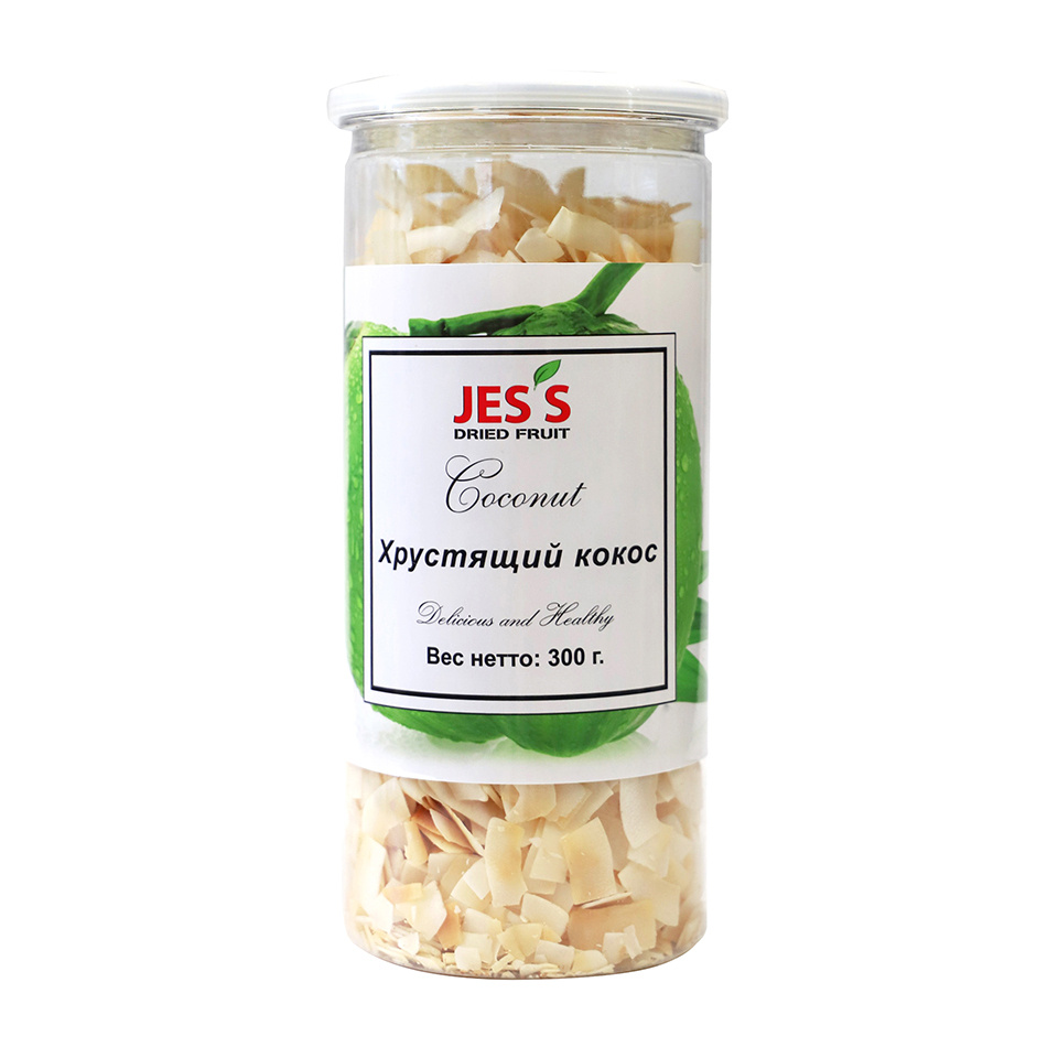 JESS Кокосовые чипсы хрустящие 300г Без сахара Органические  #1
