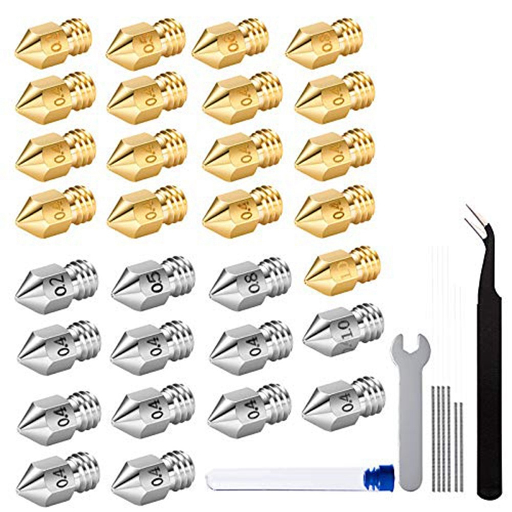 30 шт. насадки экструдера для 3D-принтера с нитью 1,75 мм с насадкой ...