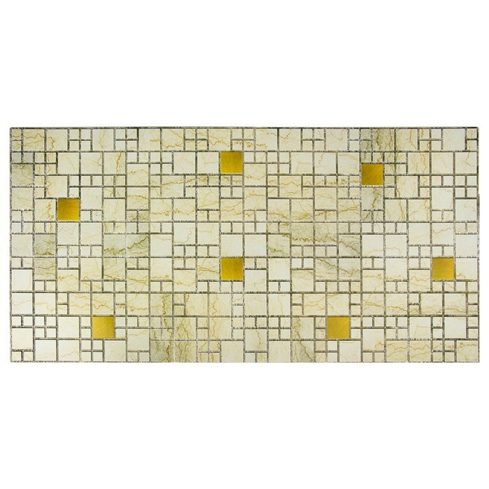 Панель ПВХ Мозаика Мрамор с золотом 955х480 мм шт #1