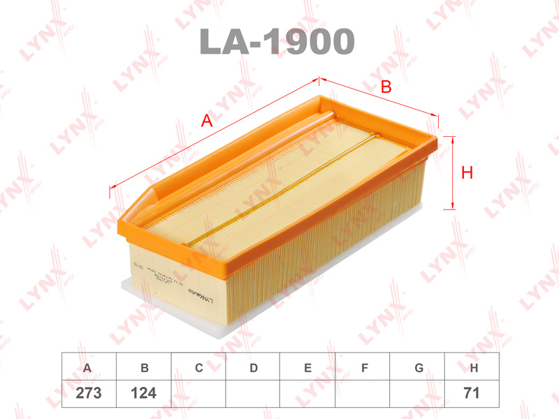 LYNXauto Фильтр воздушный арт. LA1900 #1