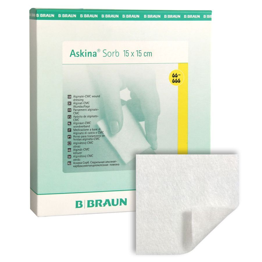 Аскина Сорб 15 х 15 см 2шт стерильная альгинатная гидроколлоидная ...