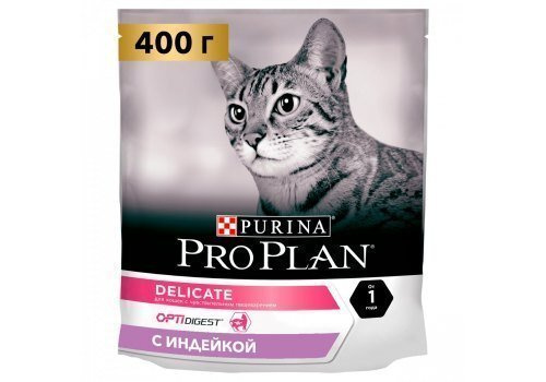 Сухой корм PURINA PRO PLAN CAT DELICATE TURKEY для взрослых кошек с чувствительным пищеварением с индейкой #1