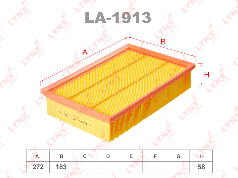 LYNXauto Фильтр воздушный Пылевой арт. LA1913 #1