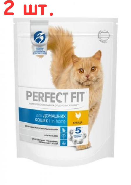 Сухой корм для домашних кошек, с курицей (PERFECT FIT Inhome Ck 6*1.2kg ...