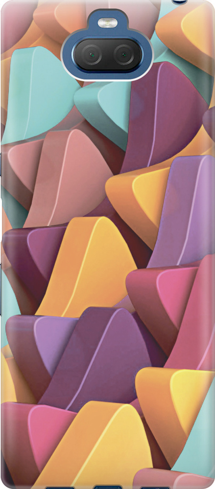 Силиконовый чехол Желто-розовые фигуры на Sony Xperia 10 / XA3 / Сони ...