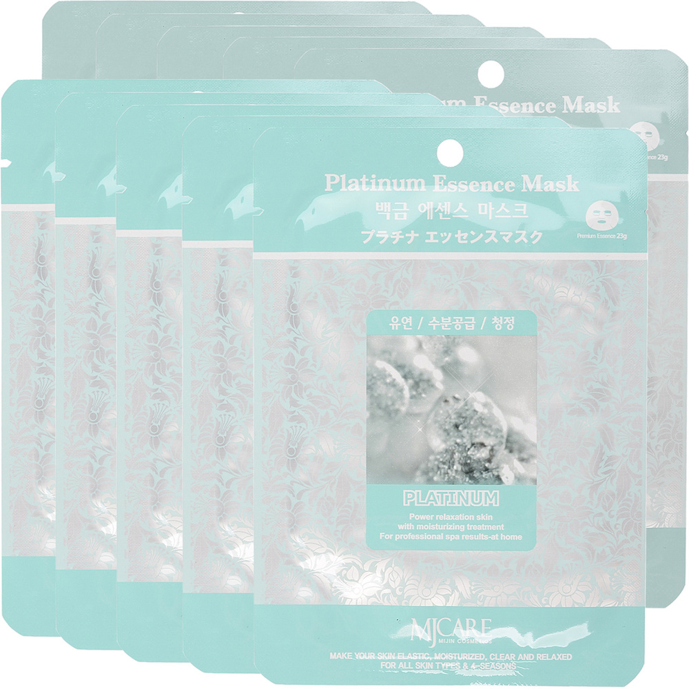 Mijin Тканевая маска для лица с платиной Platinum Essence Mask, 23 г *10 шт  #1