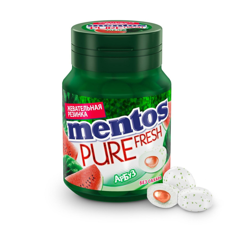 Жевательная резинка Mentos Pure Fresh Арбуз, 54г #1