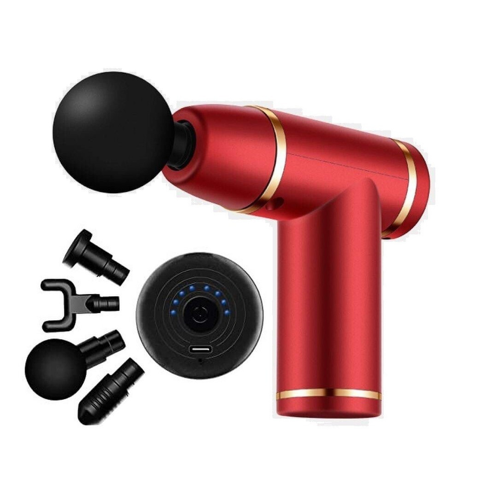 Массажный пистолет с набором насадок, с регулировкой скорости, Fascial ...