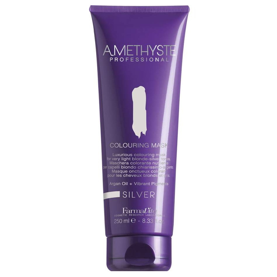 FARMAVITA COLOURING MASK AMETHYSTE Silver/ Оттеночная маска для волос антимедная, уберет желтизну и добавит #1