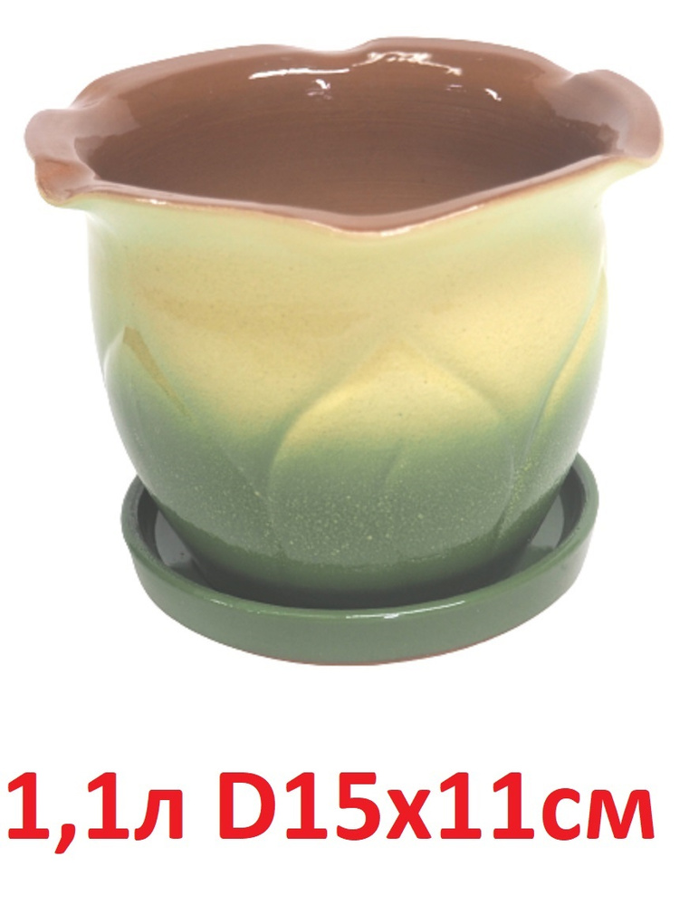 Горшок для цветов Кунгурская керамика, 1.1 л - купить с доставкой по ...