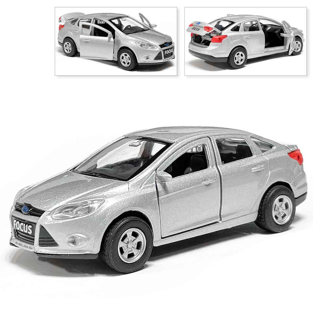 Машинка Ford Focus, коллекционная, металлическая, серебро, седан