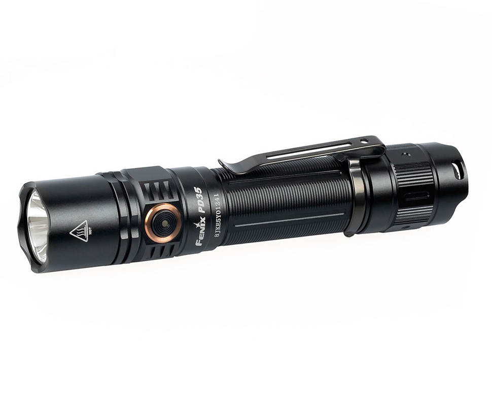 FENIX PD35 V3.0 Tactical Flashlight — 1700 Lumens With USB Rechargeable 18650 Battery, IP68 Waterproof, Black