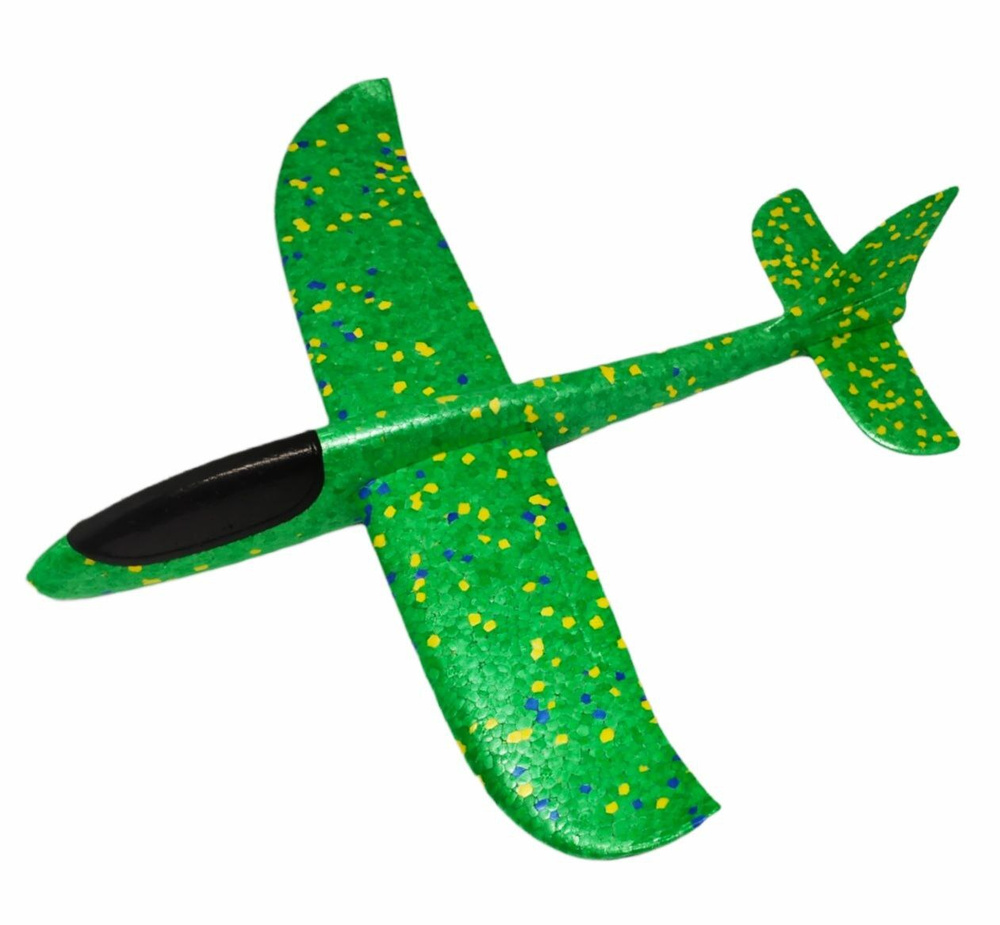 Игрушка Самолет Метательный из пенопласта / пенопластовый планер / ручной самолет/ 36 см Зелёный  #1