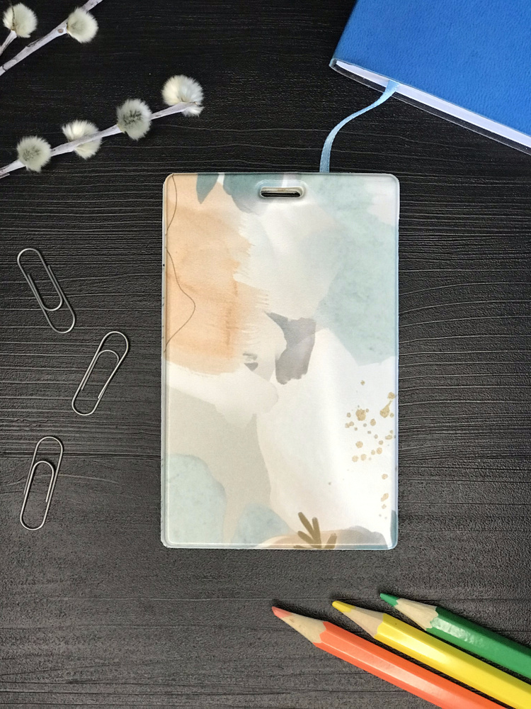 Чехол обложка для банковской карты, проездного билета и пропуска Мазки ...