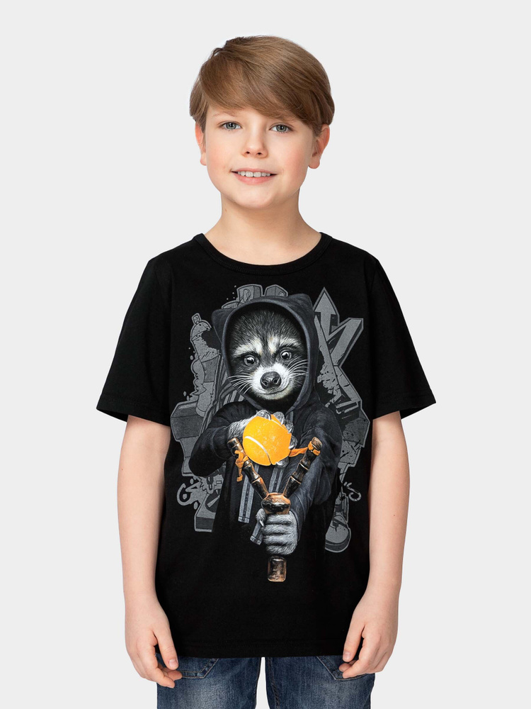 Футболка MF, размер 128, 134, цвет черный, хлопок 100% - купить по ...