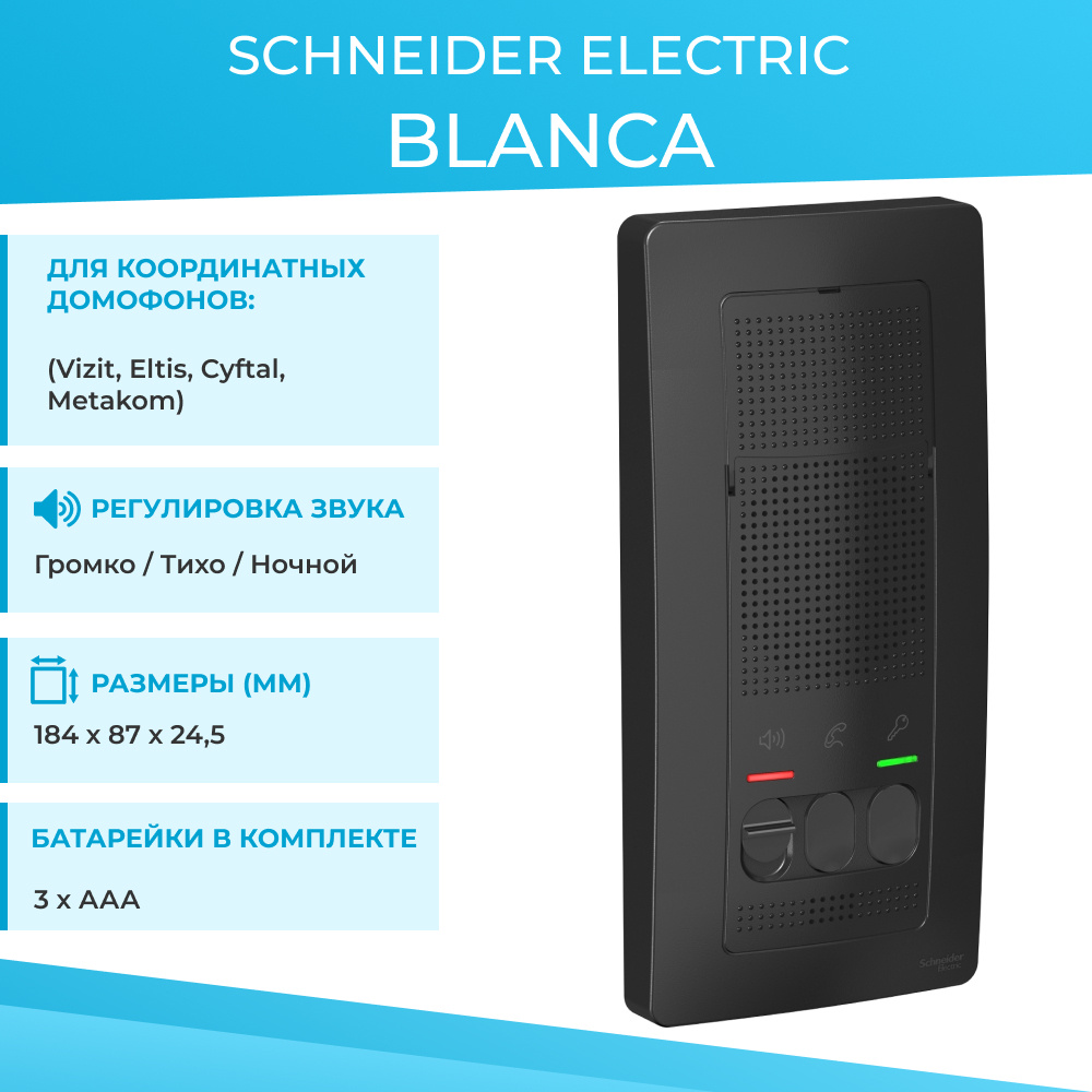 Аудиодомофон Schneider Electric Blanca купить по низким ценам в  интернет-магазине OZON (225390669)