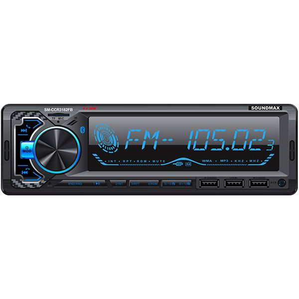 Автомагнитола (магнитола для авто) с bluetooth Soundmax ССR 3182FB 1 DIN 3.5 мм/RCA/USB 50 Вт  #1