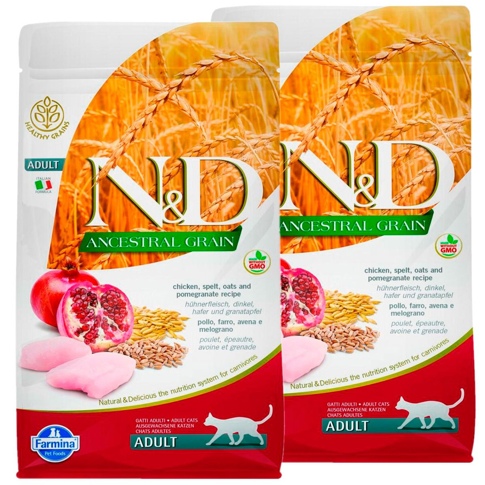 FARMINA CAT N&D ANCESTRAL GRAIN CHICKEN & POMEGRANATE низкозерновой для ...