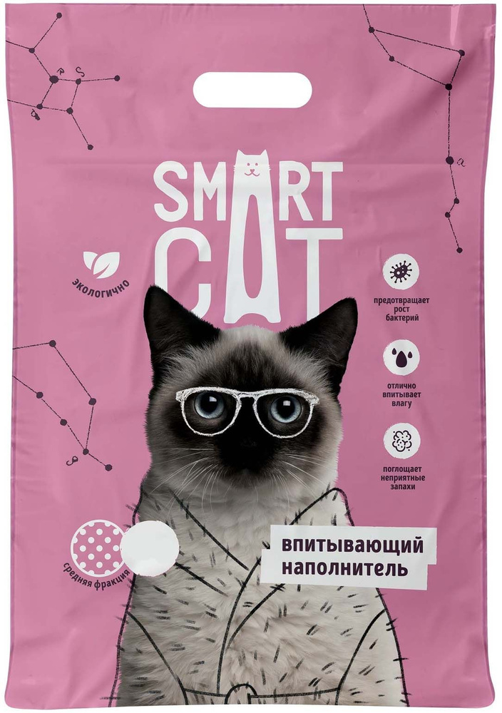 Smart Cat Наполнитель для кошек, впитывающий, средняя фракция, 2.5 кг  #1