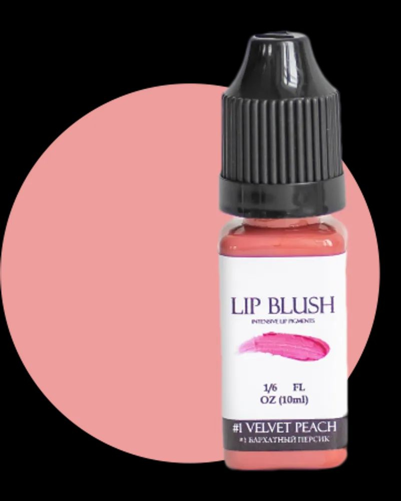 Пигмент для перманентного макияжа LIP BLUSH #1 VELVET PEACH Бархатный персик, 10 мл  #1