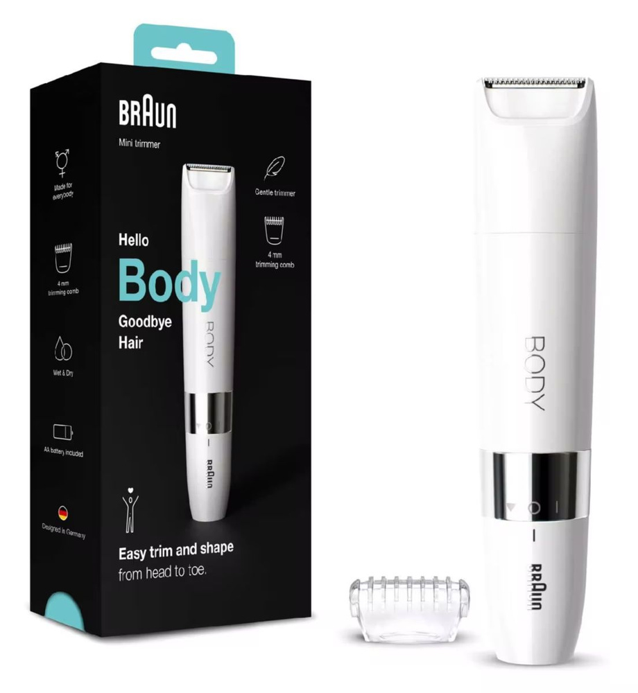 Braun Триммер женский Body Mini Trimmer BS1000, Electric Body Hair Removal for Women and Men  #1