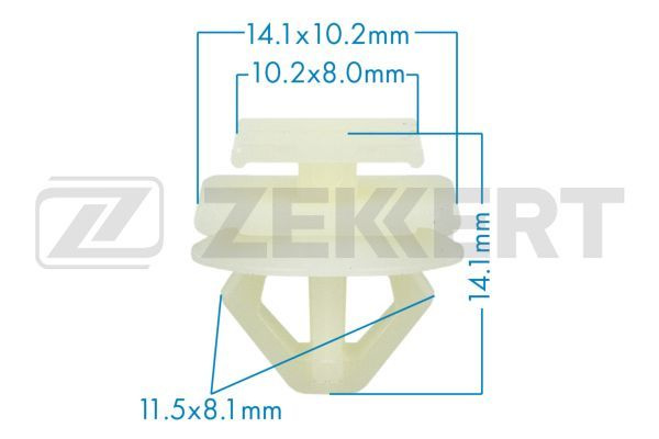 Zekkert Клипса крепежная автомобильная, 10 шт. #1