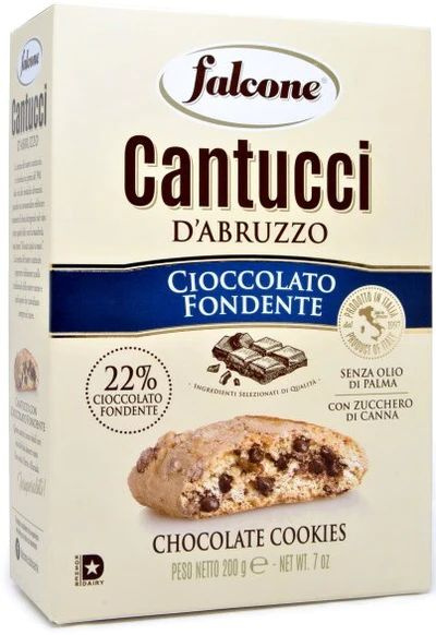 Печенье сахарное Falcone Cantucci (Кантуччи) с темным шоколадом, 200 г, Италия  #1