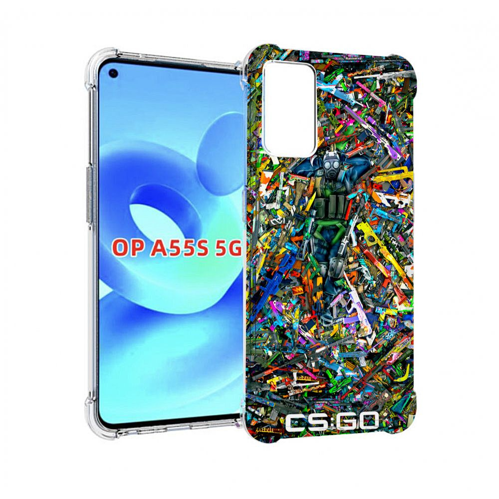 Чехол-бампер MyPads для OPPO A55s с рисунком CS GO guns skins мужской, противоударный, силиконовый, с выступами и усиленными углами для защиты камеры - купить с доставкой по выгодным ценам в интернет-магазине OZON (