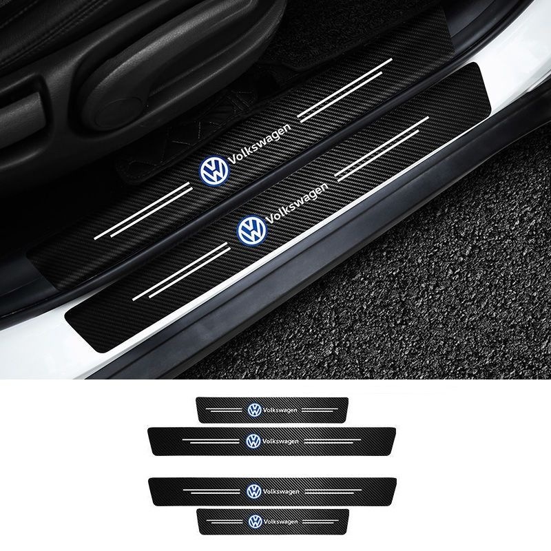 Наклейки на пороги карбоновые Volkswagen, накладки в проем Фольксваген ...