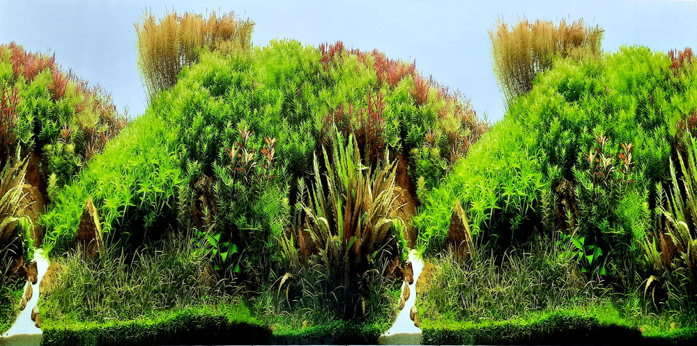 Фон для аквариума и террариума, 60х30 см, односторонний, "Заросли ...