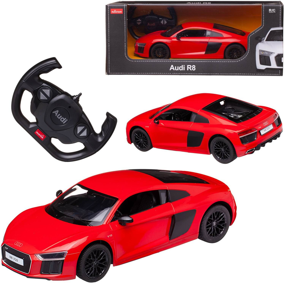 Машина р/у 1:14 AUDI R8 2015 Version Цвет Красный - купить с доставкой по  выгодным ценам в интернет-магазине OZON (523054411)