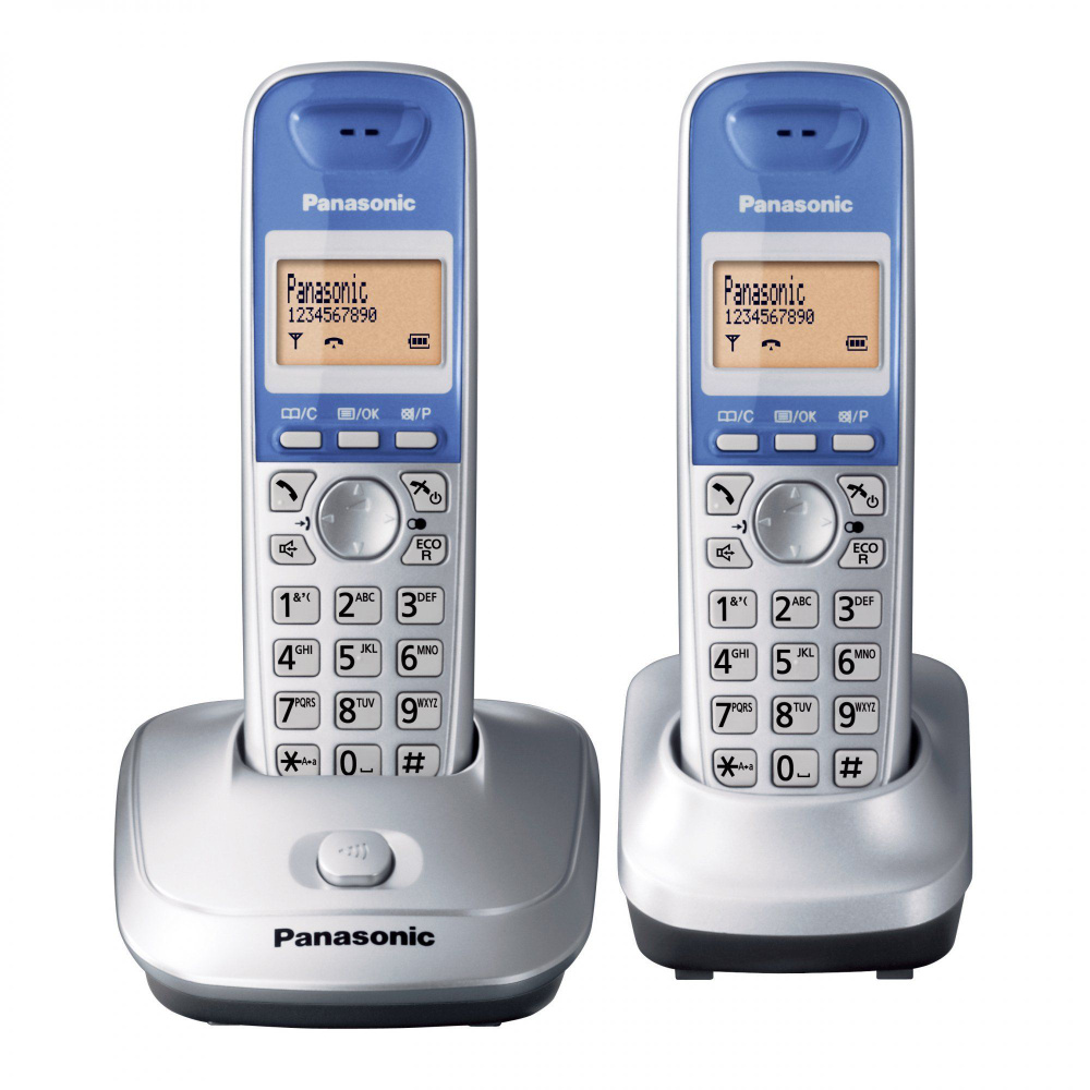 Радиотелефон DECT Panasonic KX-TG2512 серебристый - купить с доставкой по  выгодным ценам в интернет-магазине OZON (743609481)