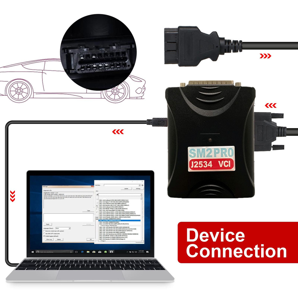 Кабель диагностический SM2 PRO J2534 VCI OBD - купить по выгодной цене в  интернет-магазине OZON (836705971)