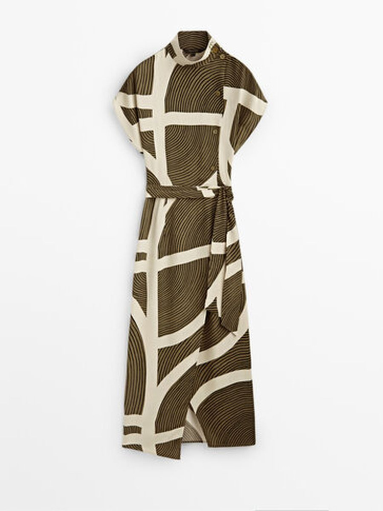 Платье Massimo Dutti, цвет: кремовый. 06635860_712. Размер 40 (46 ...