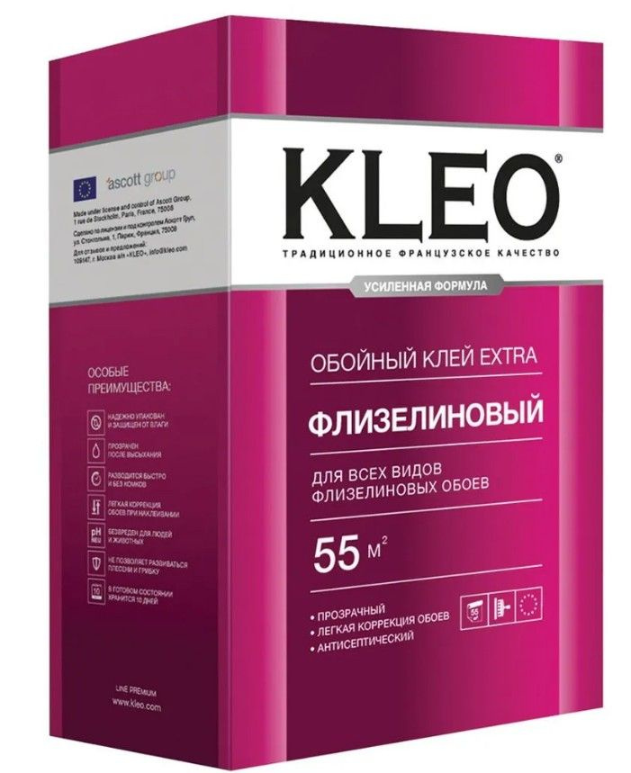 KLEO EXTRA 55, Клей для флизелиновых обоев 380г #1
