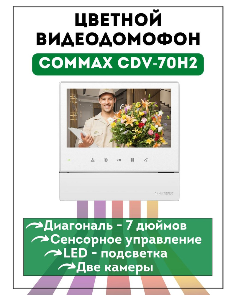 Видеодомофон Commax CDV-70H2, 800x480 купить по низким ценам в  интернет-магазине OZON (194883943)