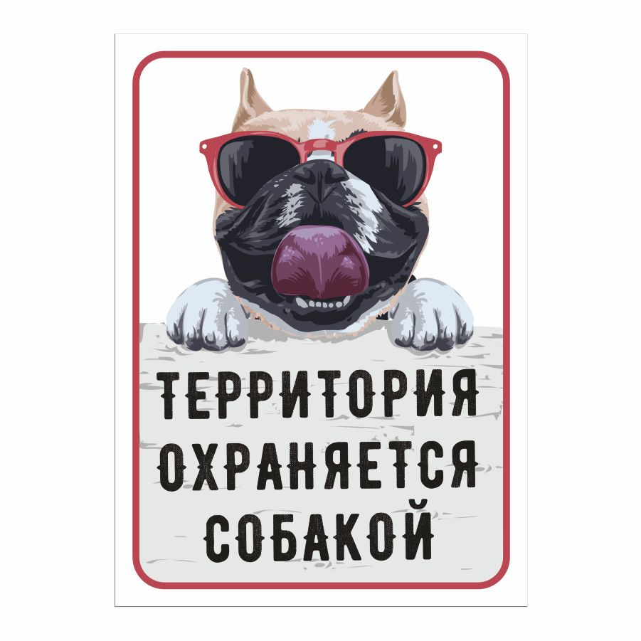Табличка, осторожно злая собака, прикол, на дверь, на забор, 18 см, 25 ...