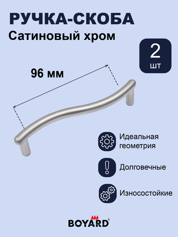 Ручка скоба мебельная хром матовый