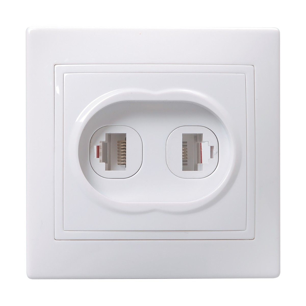 Розетка телефонная и компьютерная встраиваемая RJ11/RJ45 IEK Кварта ...