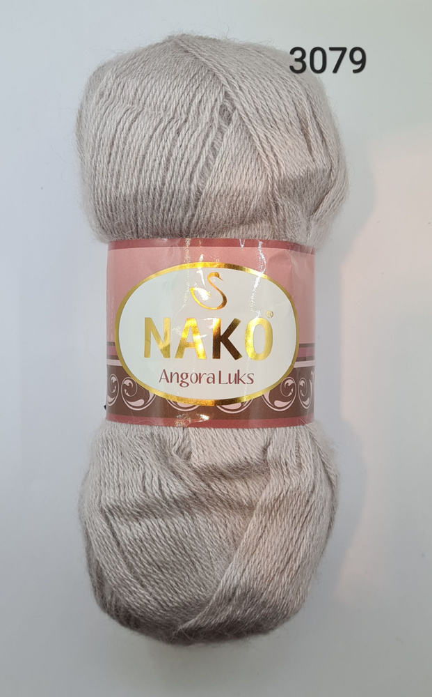 Пряжа для вязания Nako Angora Luks (Нако Ангора Люкс), цвет- 3079, Пепельно-бежевый - 2 шт.  #1